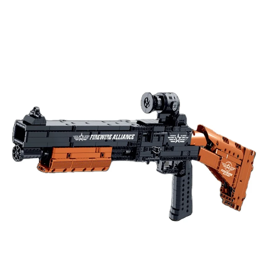 Military Toys Model Firearms Mechanical Series Mork Assault Rifle AK47 Machine Gun Sharpshooter M4 Building Blocks