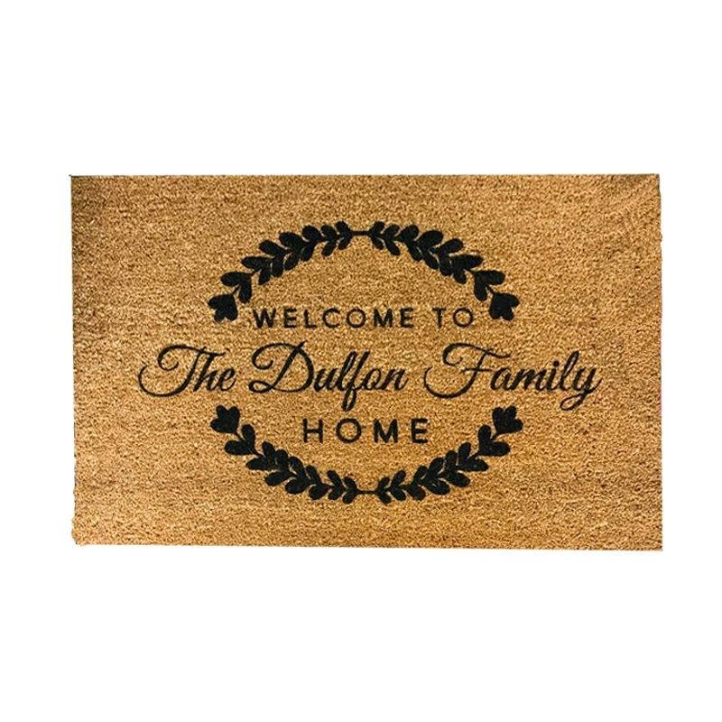 Offset print Polyester Fiber Artificial Coconut  Door mat