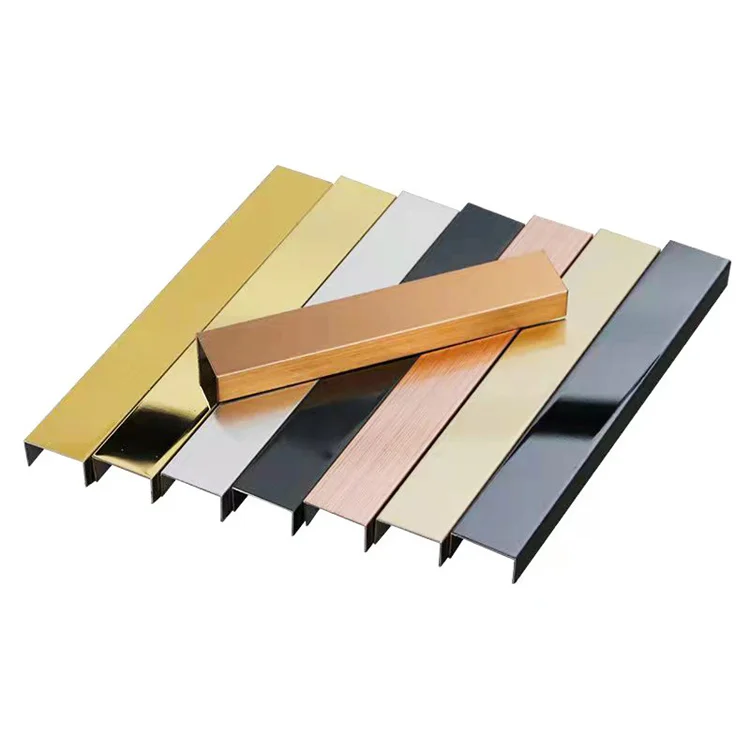 Polished Stainless Steel Decorative Tile Parquet Floor Seams U Stainless Steel Tile Tirm