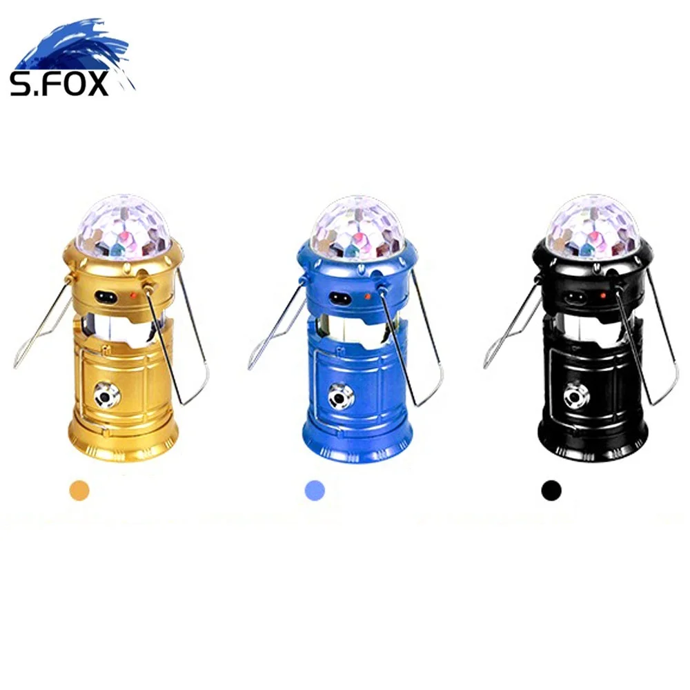 Factory Direct Supply Magic Collapsible Lights with Disco Light Color Ball LED Solar Rechargeable Lantern