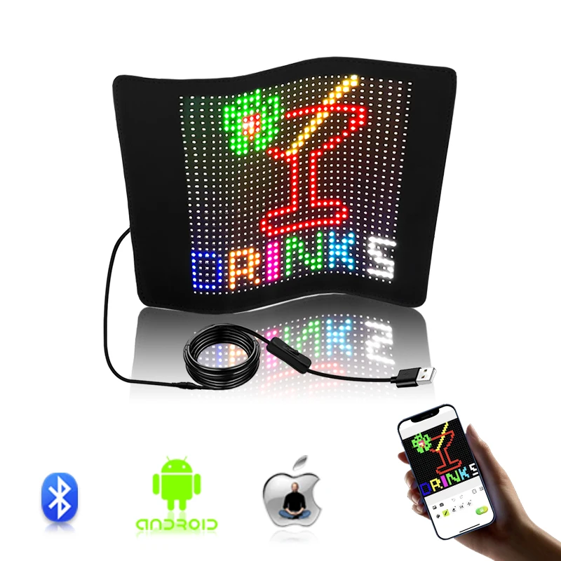 Rear Window Digital Color Screen LED Sign Emotion  Animations Car Display LED for Advertising