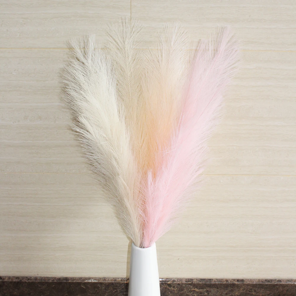 OEM Factory Wholesale Custom Top Flower Arrangement Decor Artificial Color White Large Fluffy Pampas Grass Large