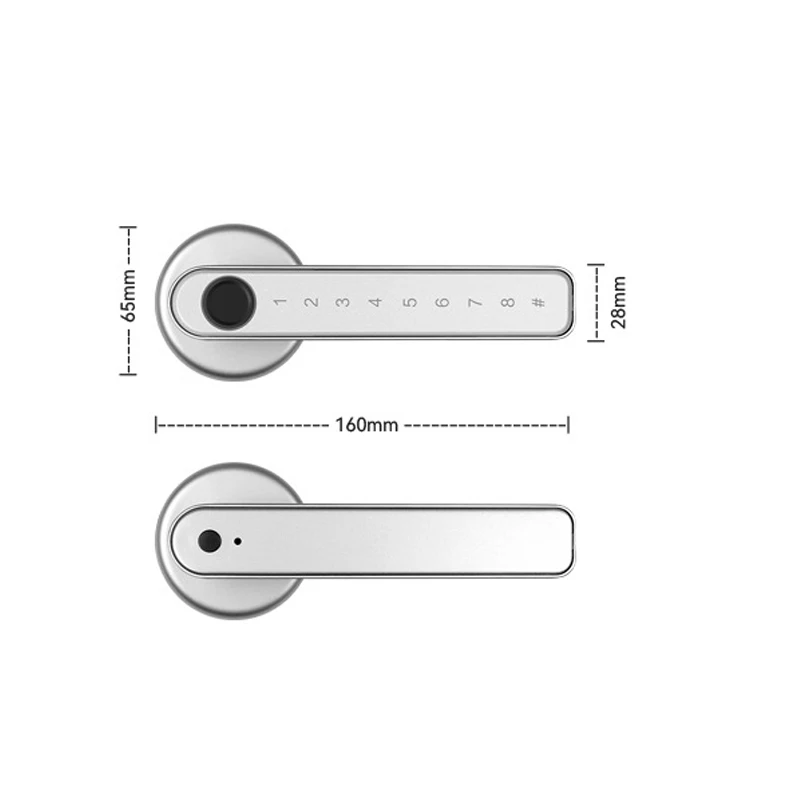 Security Slim Number Lock TTLock Biometric Fingerprint Smart Door Locker With Code