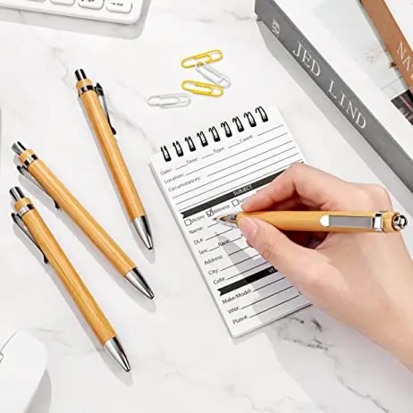 ANI Customized Logo Bamboo Wood Recycle Ballpoint Pens