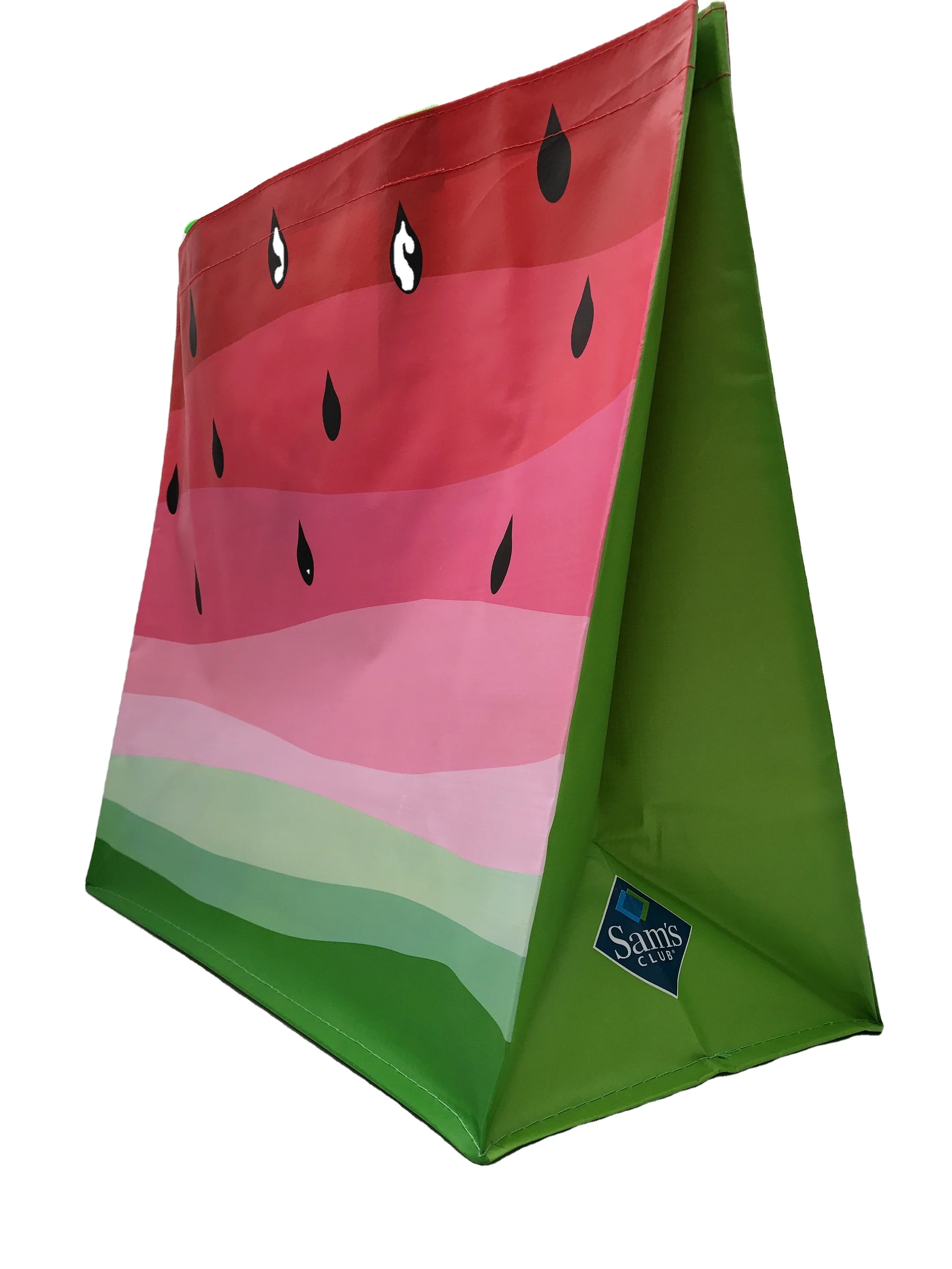 Promotional watermelon Gravure printing reusable 140gsm PP Material Laminated Shopping tote Bags for Walmart