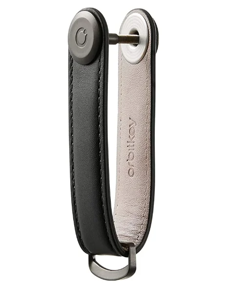 
Leather Key Organizer | Durable, Stainless Steel Locking Mechanism, Slim & Quiet Profile | Holds up to 7 Keys, Black 