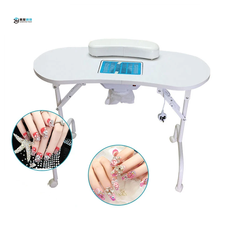 Wholesale Portable Iron Frame Manicure Nail Tech Table With Vacuum