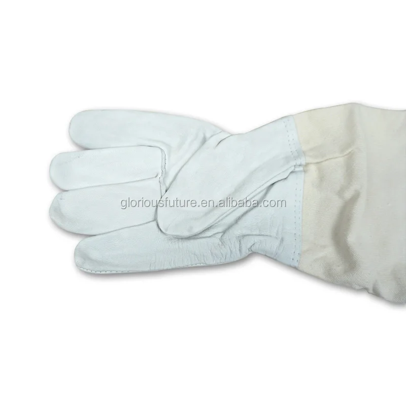2022 Wholesale Breathable canvas sheepskin beekeeping gloves