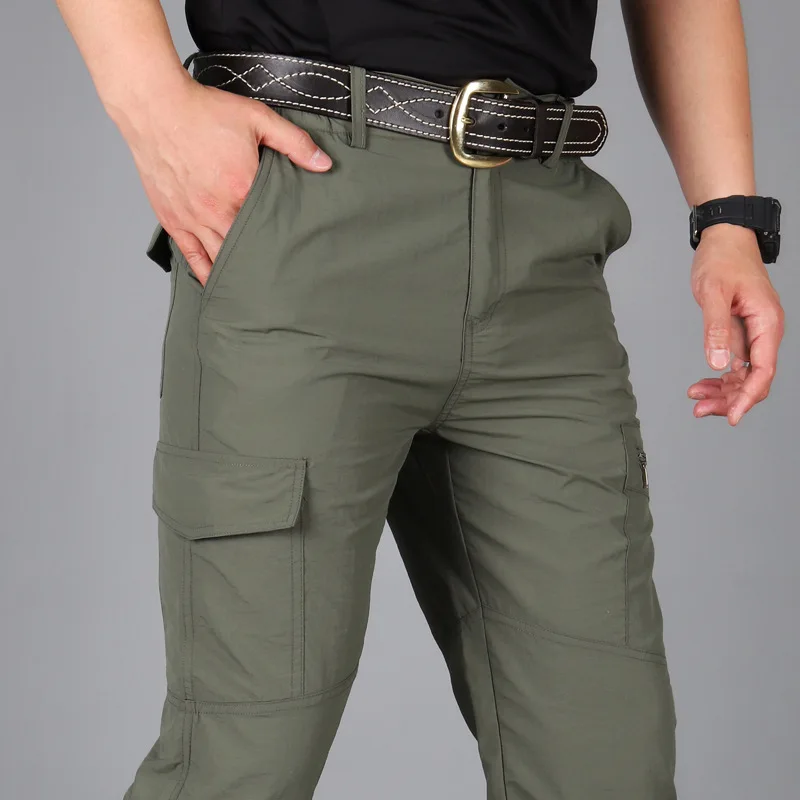 Wholesale New fashion men quick dry pants thin solid color outdoor sports casual trousers tactical long pant