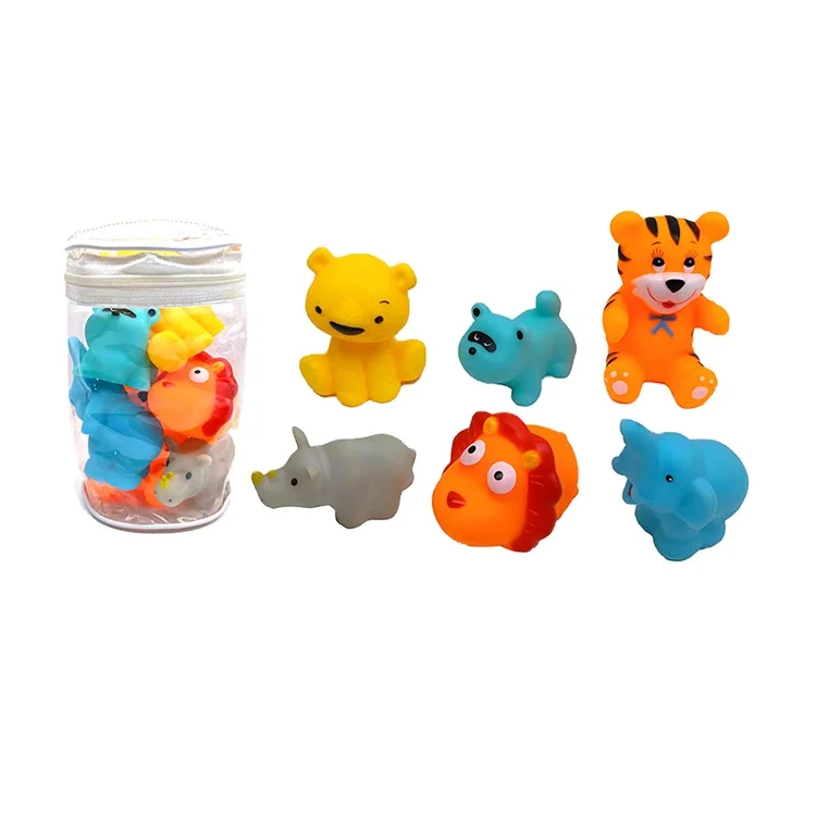 Custom OEM Rubber Bath Toys Plastic Cute Animal Floating Baby Bath Toy Mini Order Vinyl Summer Toys
