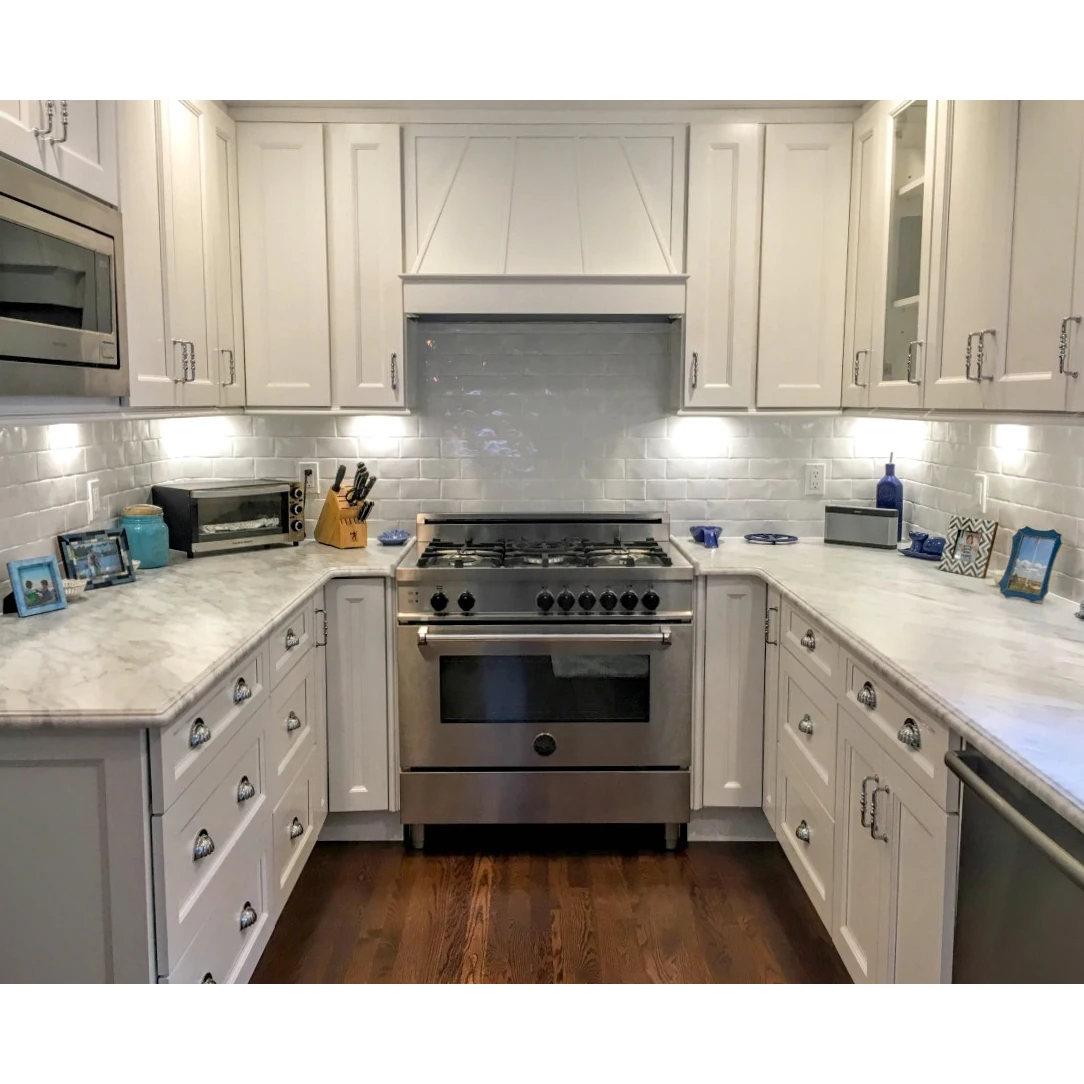 European style cabinet cheap cherry solid wood cupboard set modern kitchen cabinet