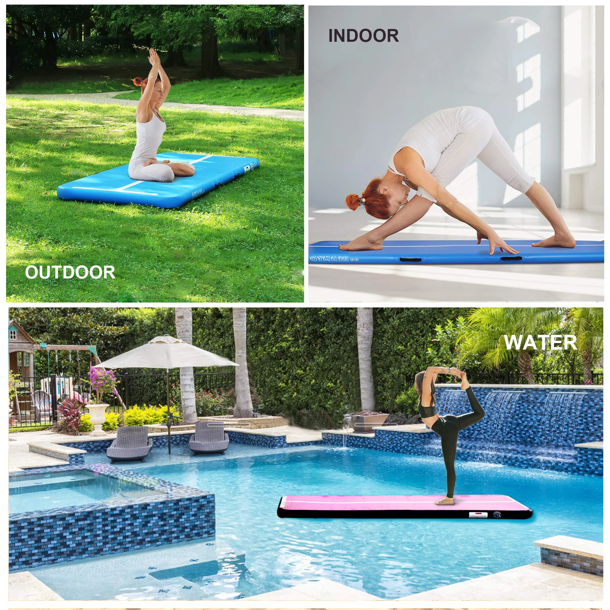 yoga Floating Pool Water Trampoline Inflatable Air Track Mat Gym Acrobatics Mat Airtrack Floor Gymnastics Tumbling Mat