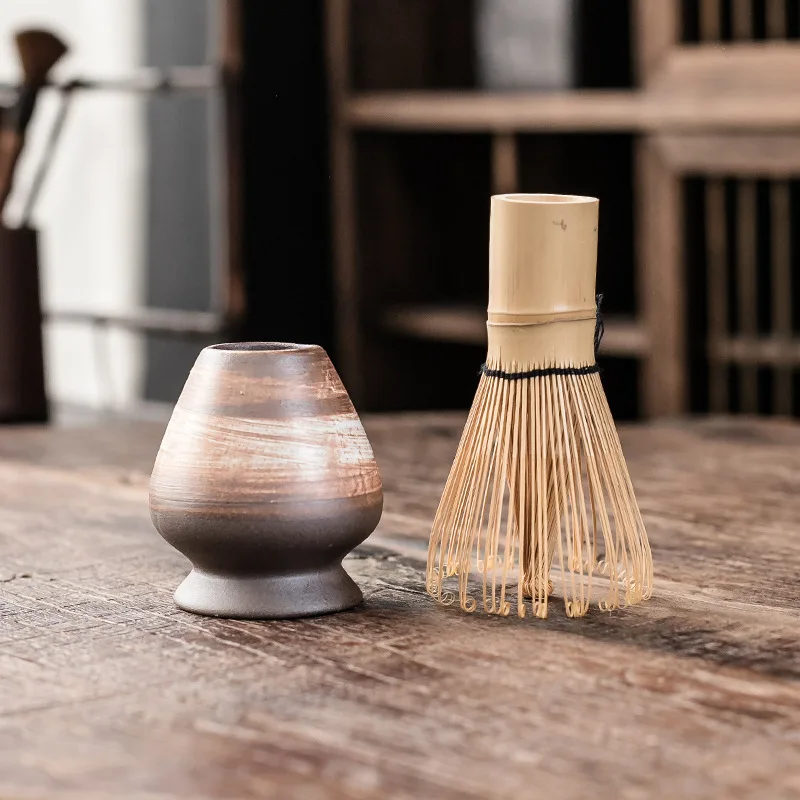 Tea Ceremony Accessory Matcha Whisk Bowl and Holder Japanese Tea Chasen Matcha Set with Travel Gift Box