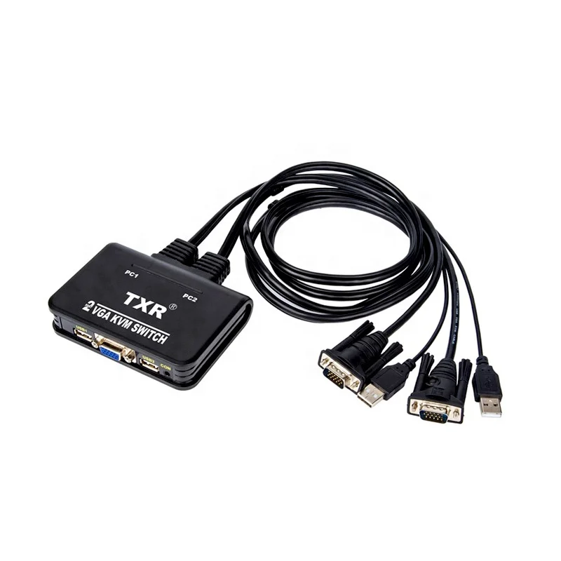  TXR состоящий из универсального адаптера на 2 USB кабель видеографической матрицы KVM переключатель с пультом дистанционного управления синхронизирует и заряжает быстро переключение удаленный порт