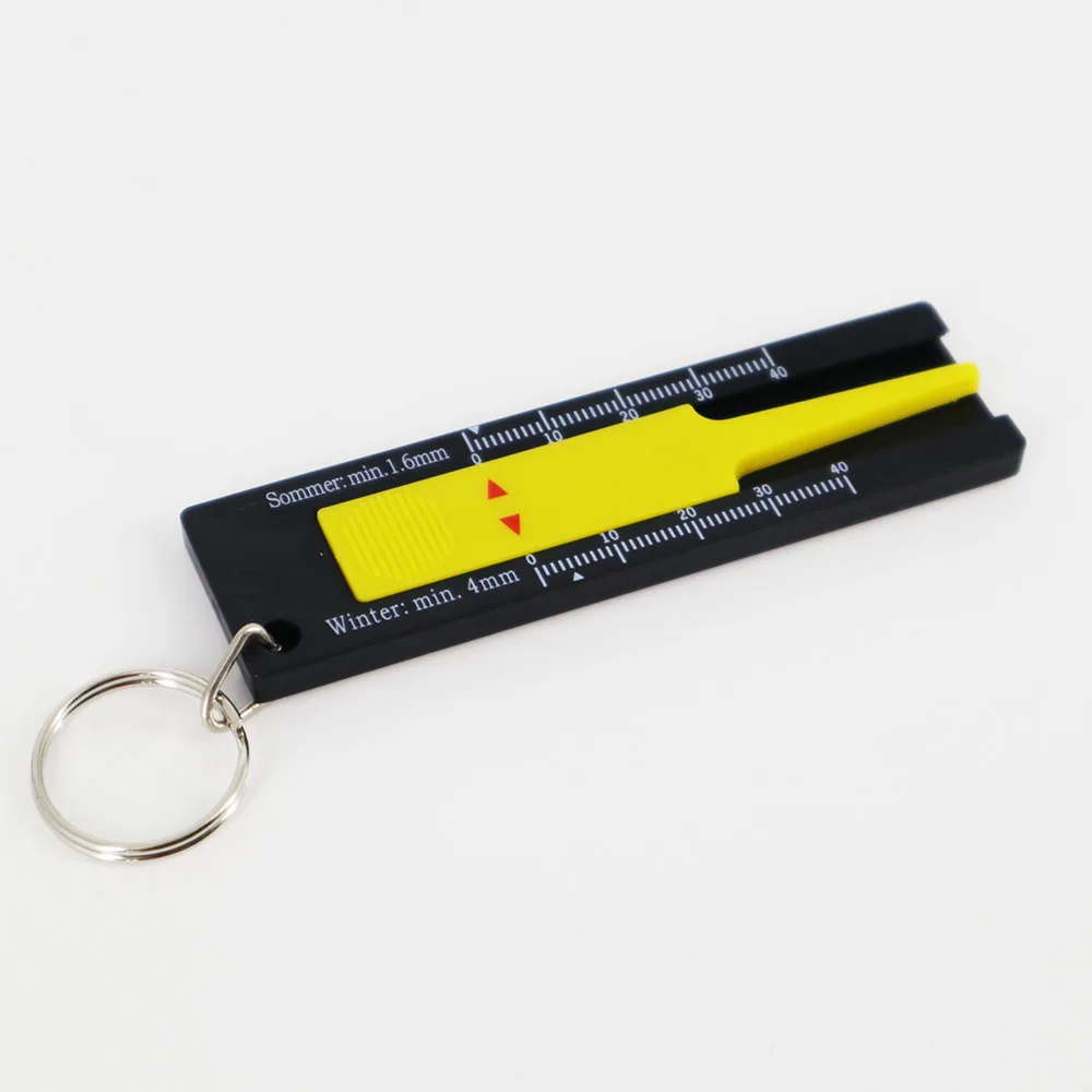 Promotional Keychain 0~40mm Plastic Tire Ruler Vernier Tyre Tread Depth Gauge Caliper