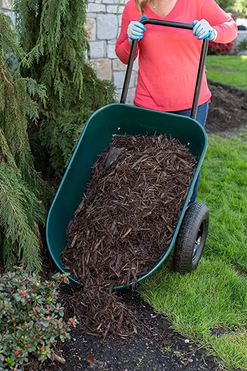 2 Tier Wheelbarrow Garden Cart 5 Cubic 100L Foot  Poly Tray Construction Dump Carts
