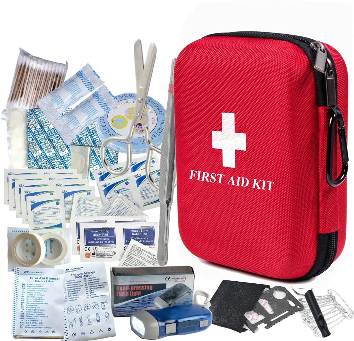 Waterproof Portable Essential Injuries EVA First Aid Medical Emergency Equipment Kit : for Car Kitchen Camping Travel  Sports
