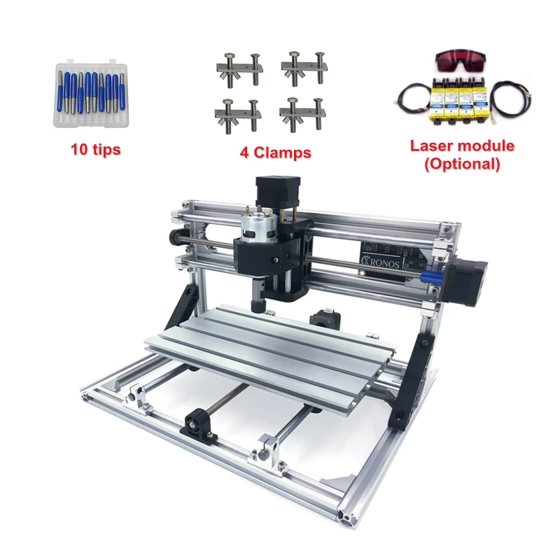 Disassembled CNC Mini 3018 PRO Laser Pcb Milling Machine Wood Carving Machine Laser CNC Engraving Machine