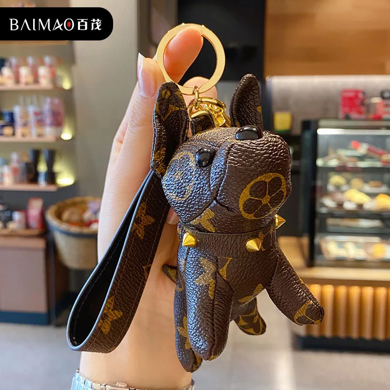 
2021 newstyle Bear car key chain female Korean lovely creative personality presbyopian doll bag key bag chain pendant key chain 