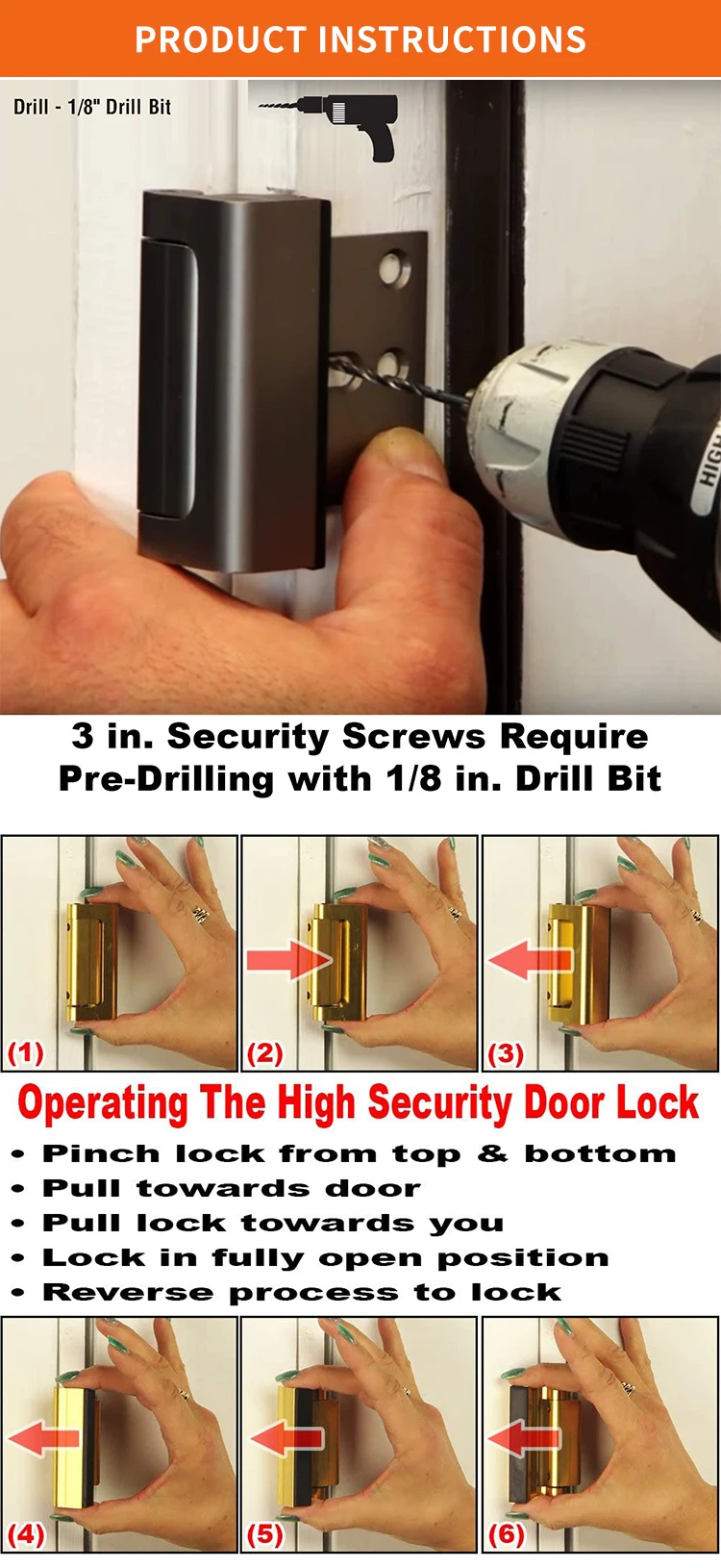 Защитный замок для двери с защитой от детей