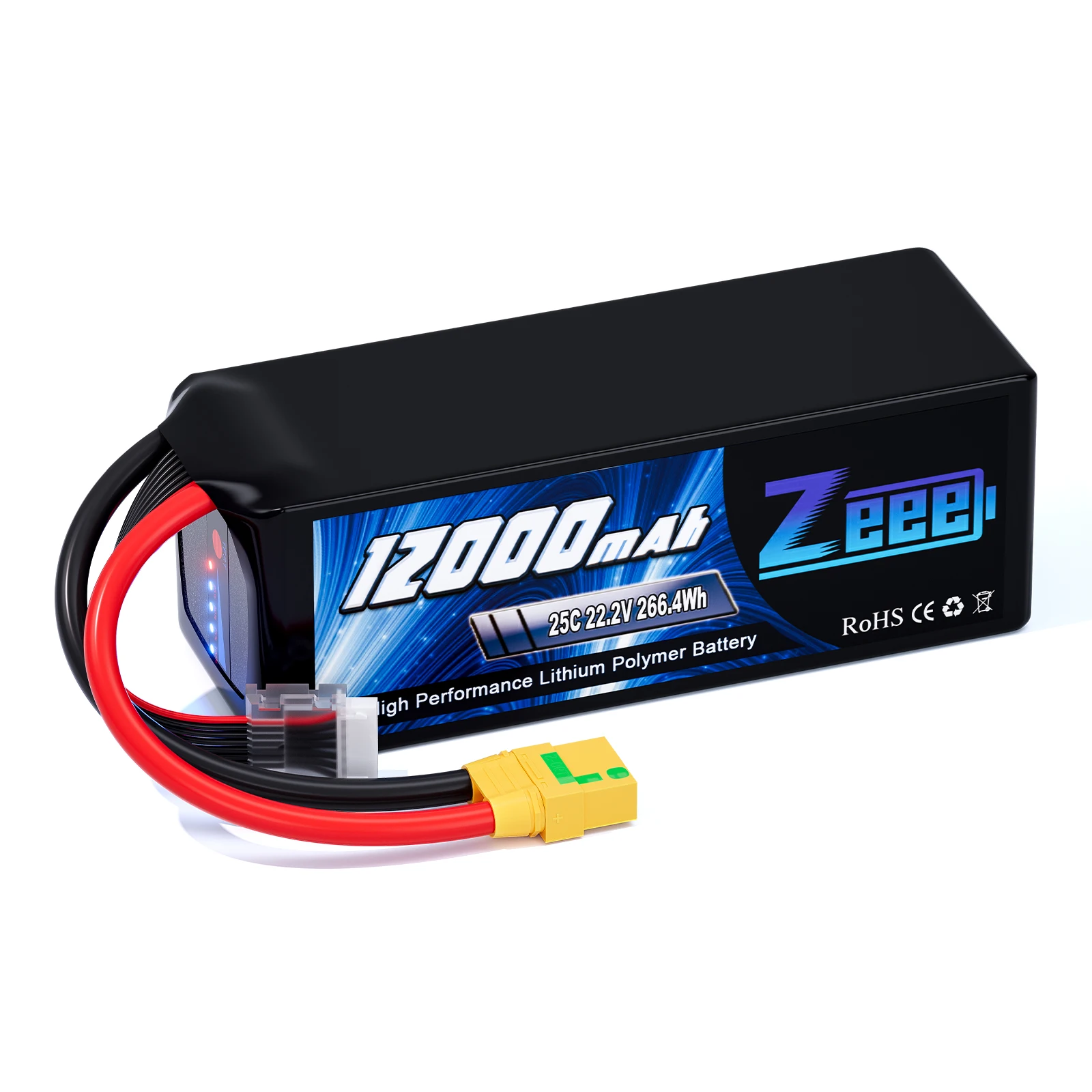 Zeee FPV Lipo Battery 6S 22.2V 12000mAh 25C Soft case Drone Battery With XT90-S Connector RC Drone Battery