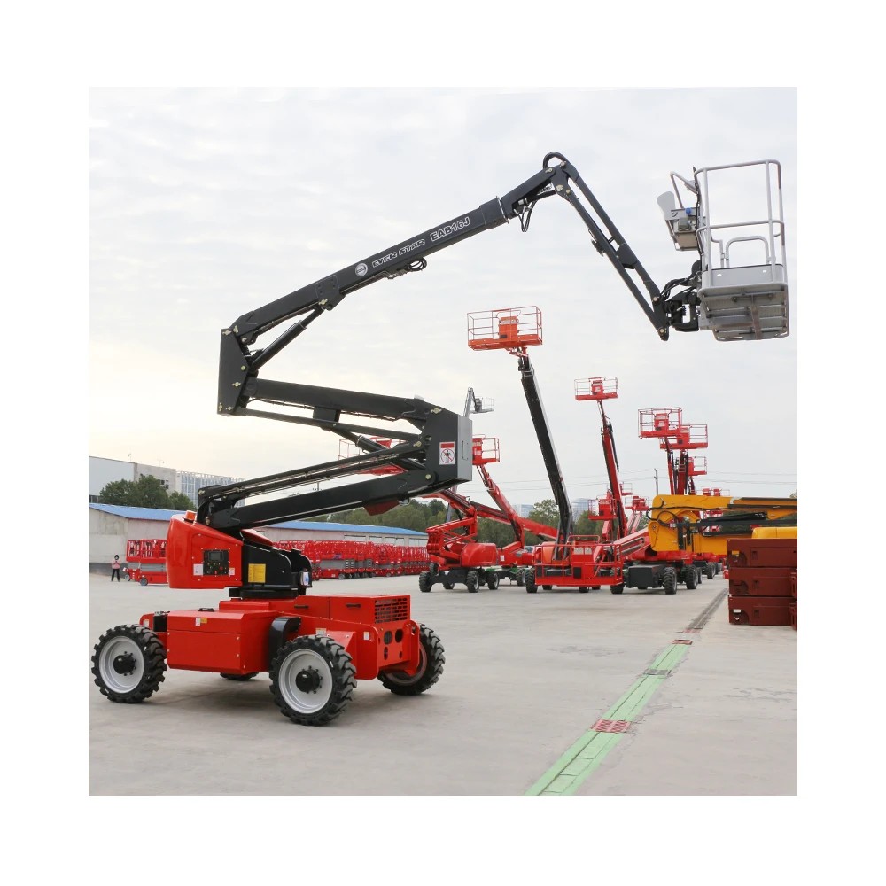 Cheap small 12-16m hydraulic articulated mobile portable cherry picker boom lift