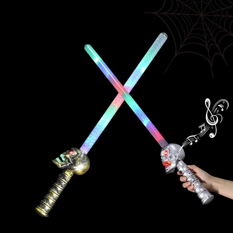 Outdoor Kids Birthday Decoration Party Supplies LED Magic Wand Stick With Music Sound Wholesale LED Light Sword For Halloween