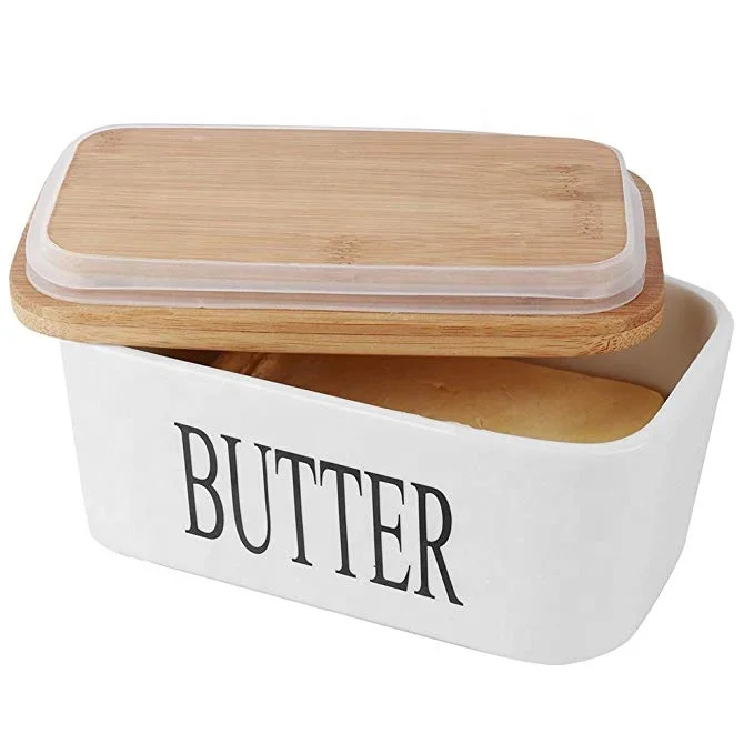 Airtight Porcelain Container Butter Dish Holds Up to 2 Sticks of butter