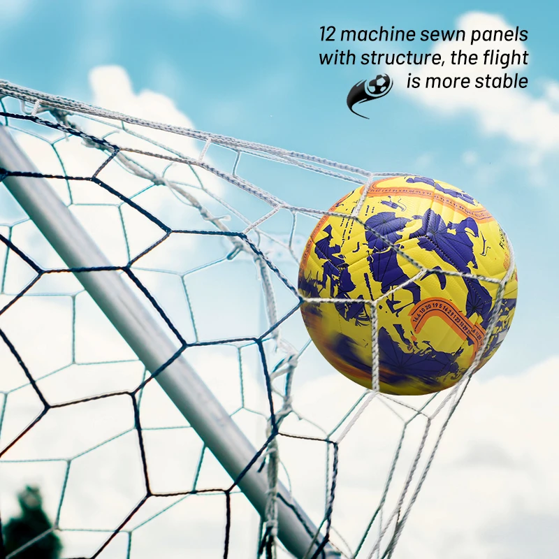 Match Design Yellow and Purple Color Size 5 Official Pu Thermal Bonded Football With Professional Quality