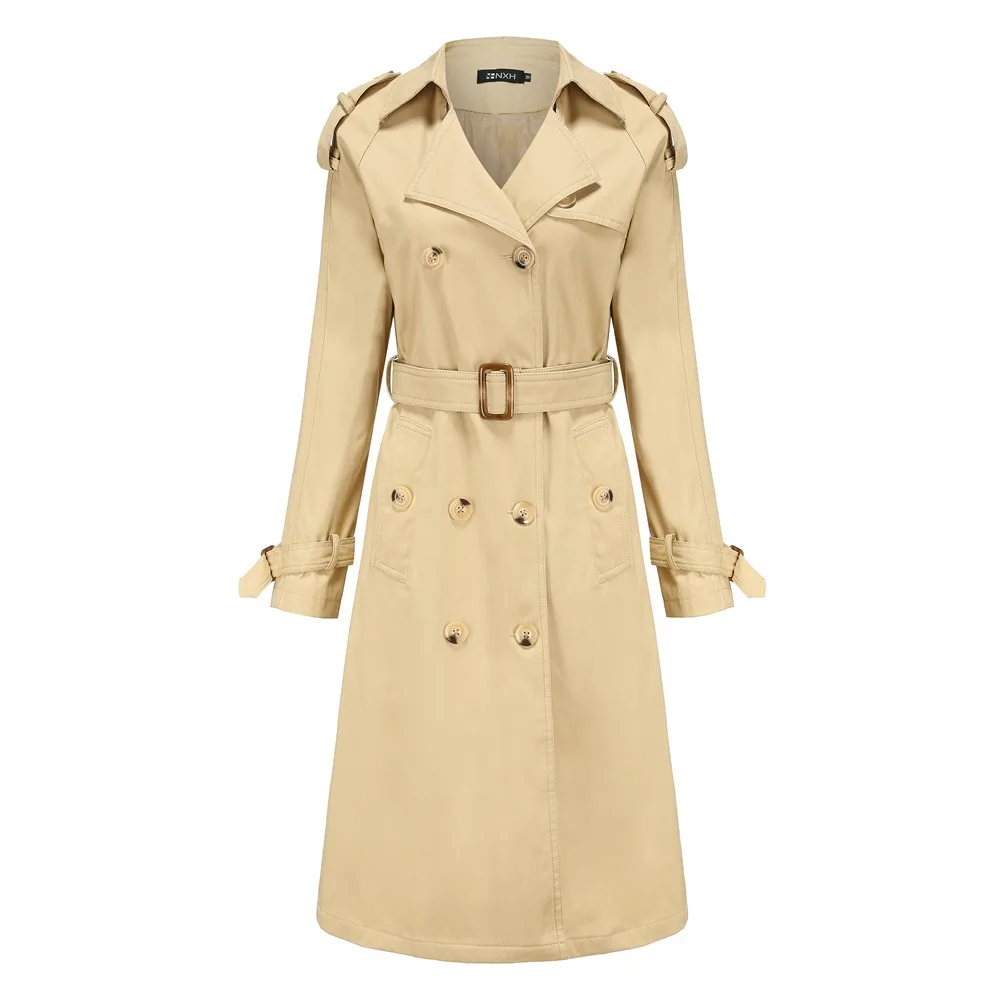 DD8602 Fashion Women Winter Manufacturing Waist Cotton Lapel Custom Long  Sleeves Trench Coat