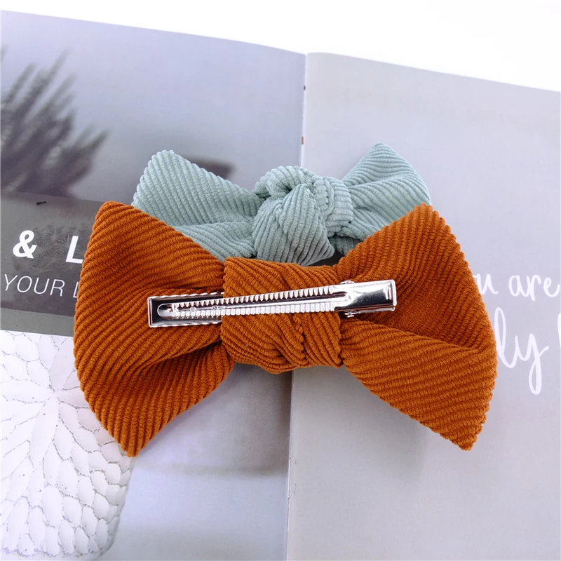 Large Corduroy Velvet Bow Hair Clips Barrettes Hairpins Hair Accessories for Girls Women Headwear Big Hair Bows