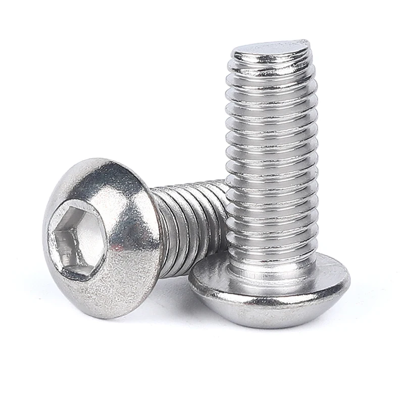 M2.0-M3.0 Stainless Steel 304 High Precision Small Mini Micro Pan Round Head Screw ISO7380 Hex Socket Button Head Screws