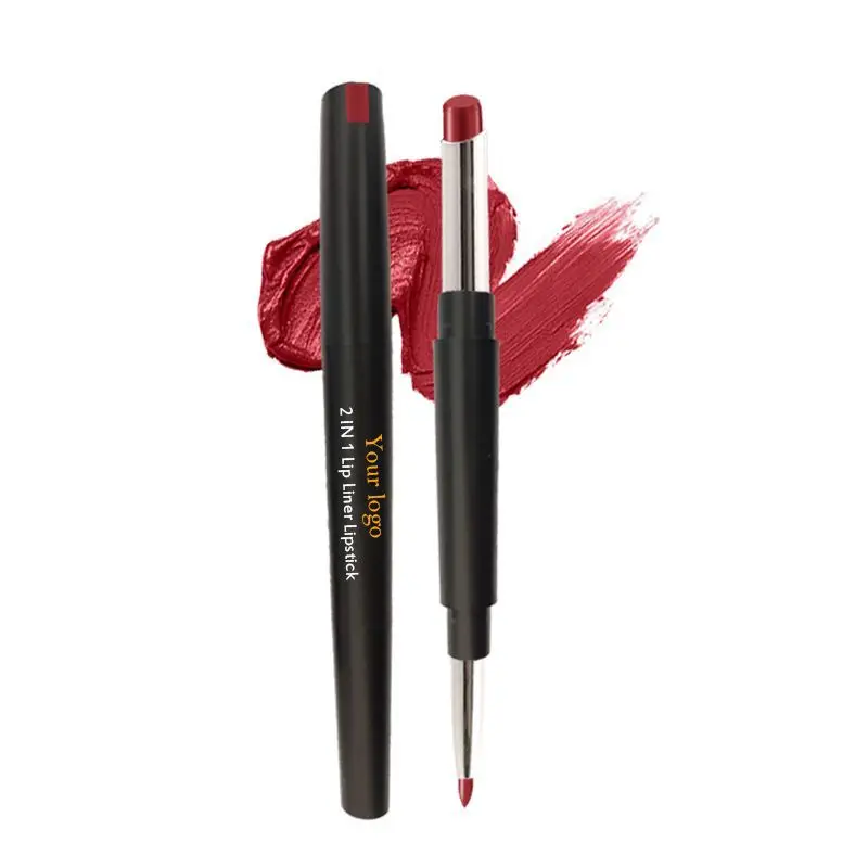 Automatic 2 In 1 Double Side New Arrival Waterproof Brown Custom Logo Private Label Lipstick and Lipliner Pencil Lip Liner
