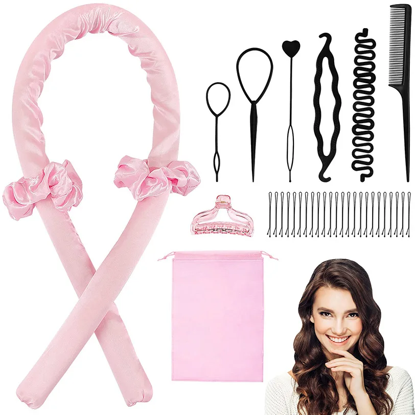 mulberry silk magic foam sponge wireless hair wave roller curler for curling hair growth heatless