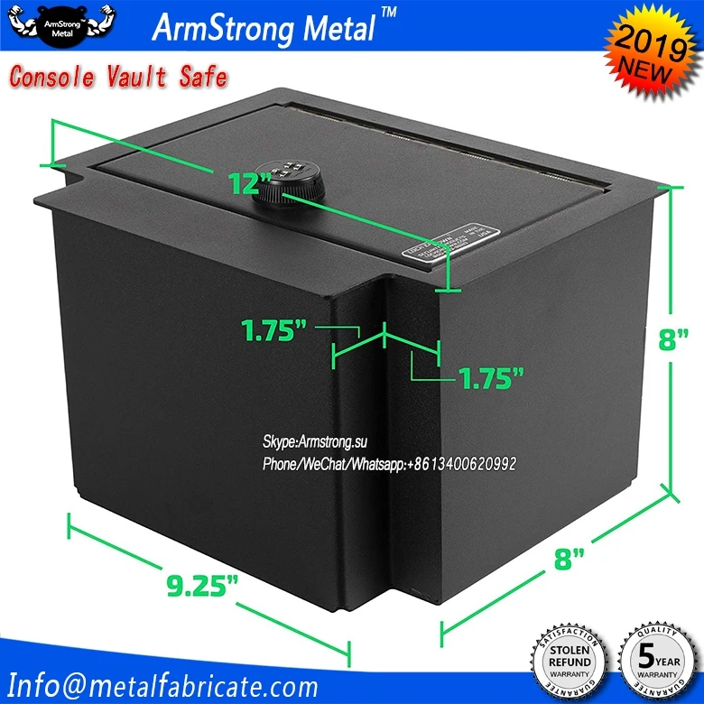 ArmStrong Metal ARM01CS Locker Down Console Safe with 4 Digit Combo,Secure and Organized in Car, Compatible With 2014 1500