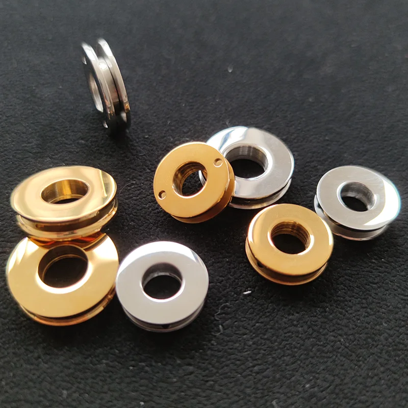 Carosung Custom Stainless Steel Hole Metal Screw Rings O-Rings Purse Loop Grommets Screw-in Together Eyelets for Chain Strap