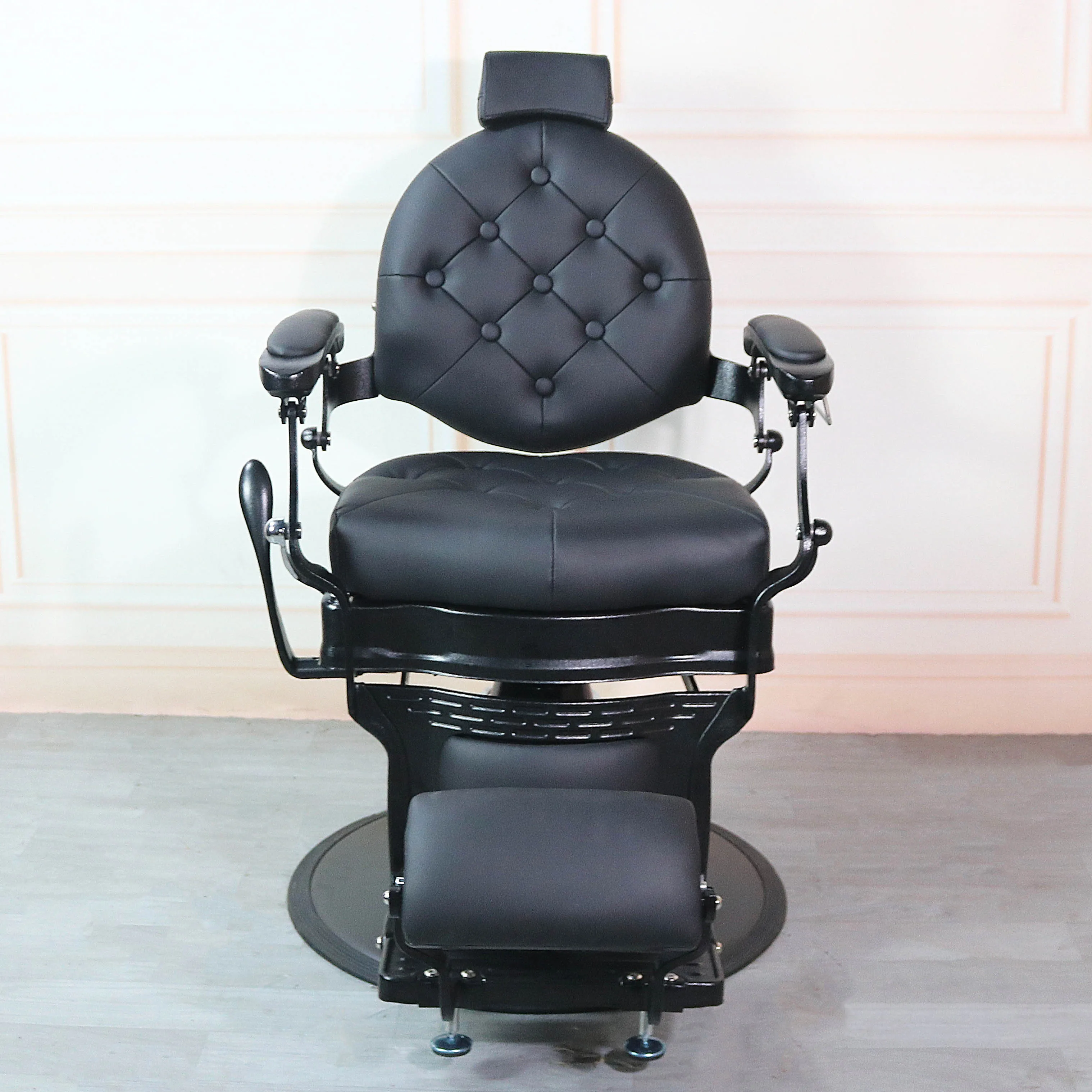 Hydraulic Hair Cutting Reclining Grooming Massage Chair Retro Salon Hairdressing Barber Chair
