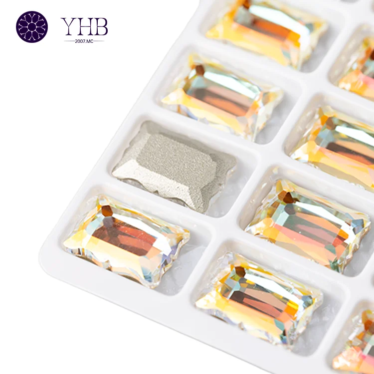 New Shape Jewelry Loose Crystal Stone Top Quality Colorful Glass Sew-On Rectangle Rhinestone