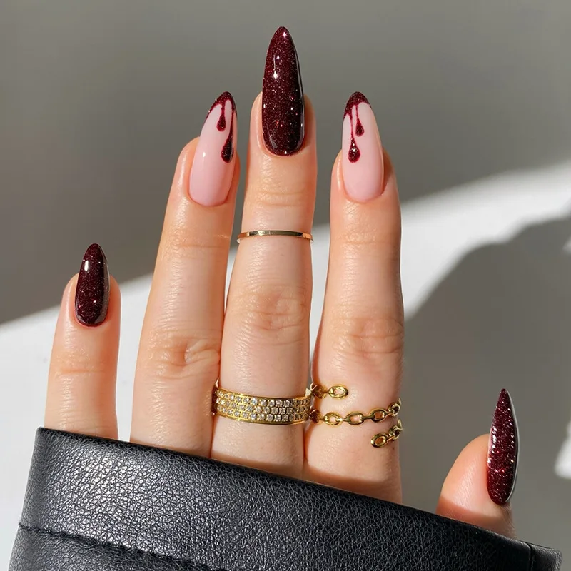 Acrylic Nails French False Nails Custom Private Label Squoval Coffin Square False Press On Nails