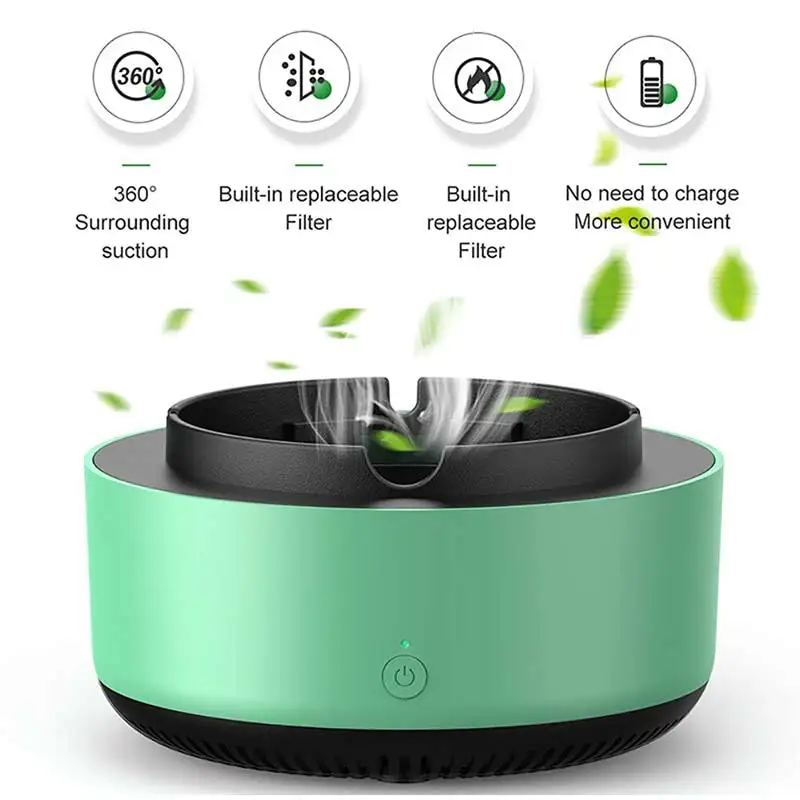 Multipurpose Ashtray with Air Purifier Function for Filtering Second-Hand Smoke From Cigarettes Remove Odor Smoking