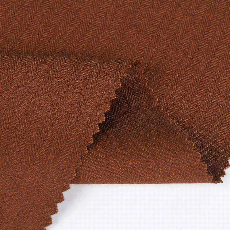 Custom tr fabric camel color zigzag fabric polyester rayon spandex TR twill jacquard fabric