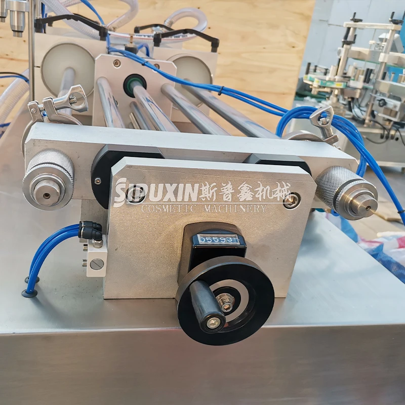 Double Heads Pneumatic Honey Paste Cream Ointment Lotion Semi Automatic Liquid Paste Filling Machine