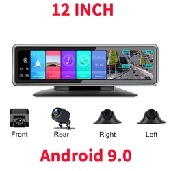 Видеорегистратор автомобильный на Android 9,0, 4 камеры, GPS-навигация, HD 720P, Wi-Fi