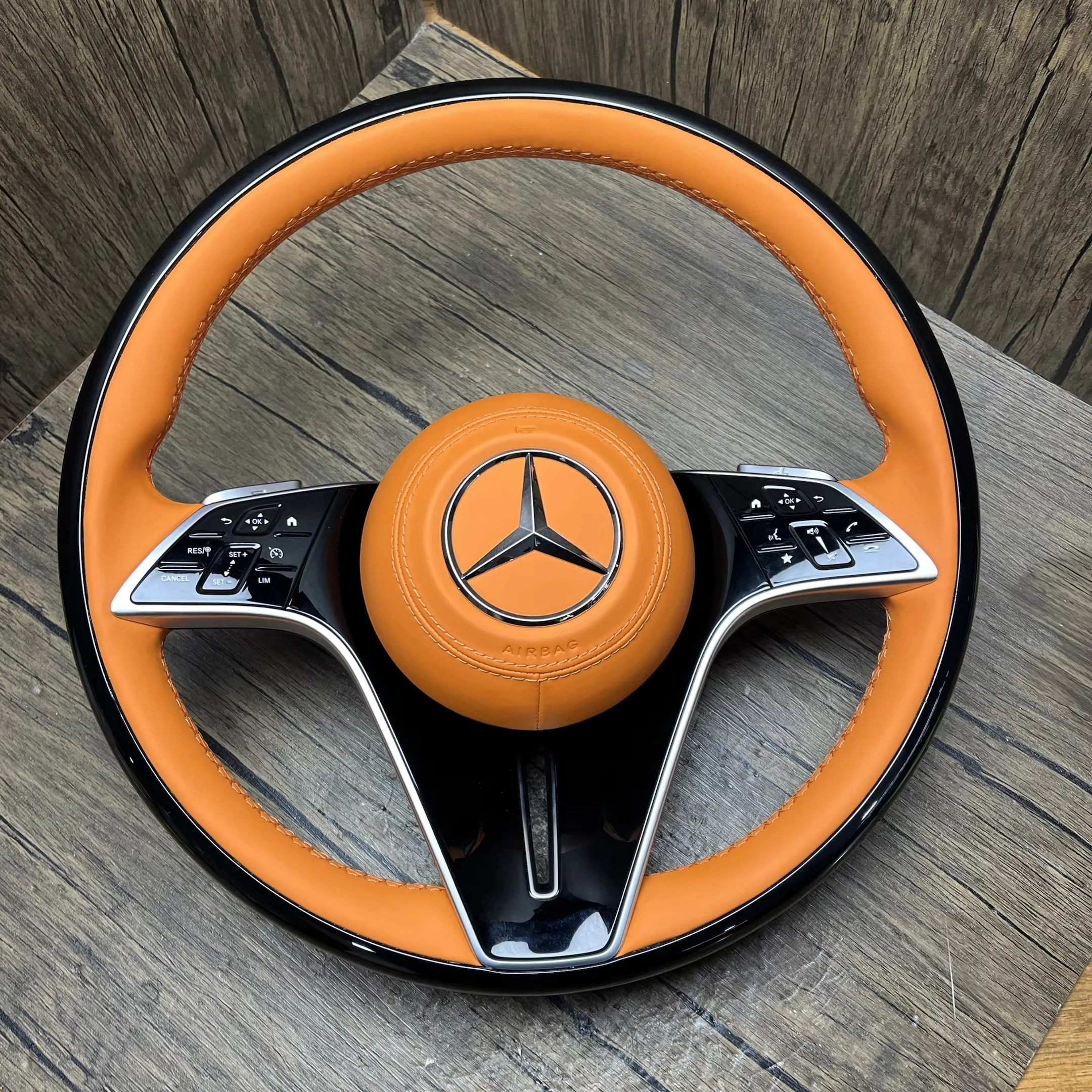 Custom Leather Steering Wheel for Mercedes Benz AMG W204 W205 W206 W207 W212 W213 X253 W217 W221 W222 W223 GLE W166 W167 W219