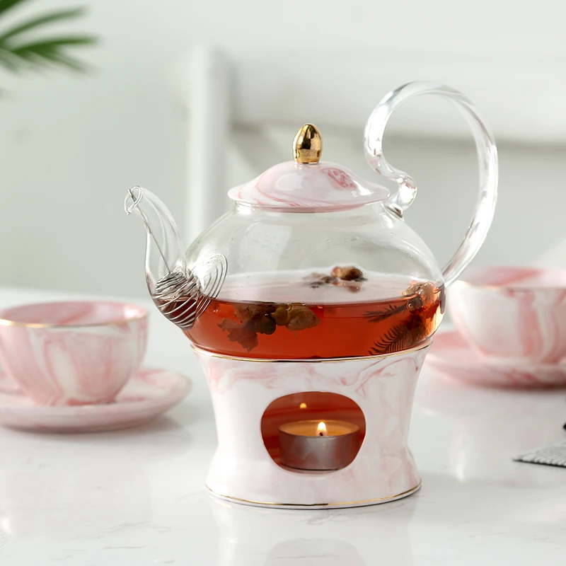 A06-01 White Ceramic Teapot with Glass Material Wholesale China Teapots