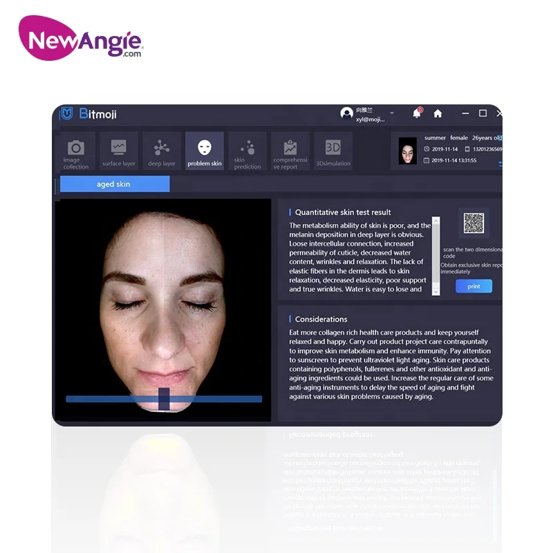 skin analyser device removable external screen beauty center use facial sense 3D magic mirror scanner skin analyzer portable