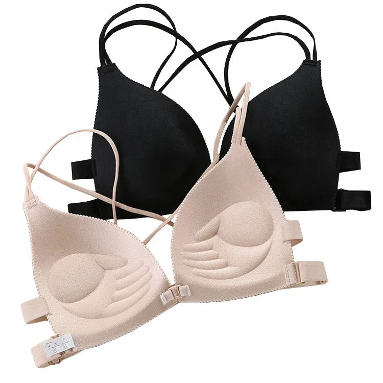 1950 Новые Девушки цельный бюстгальтер без косточек, подчеркивающие грудь спортивные красоты крест-накрест с пряжкой спереди бюстгальтер с эффектом пуш ап