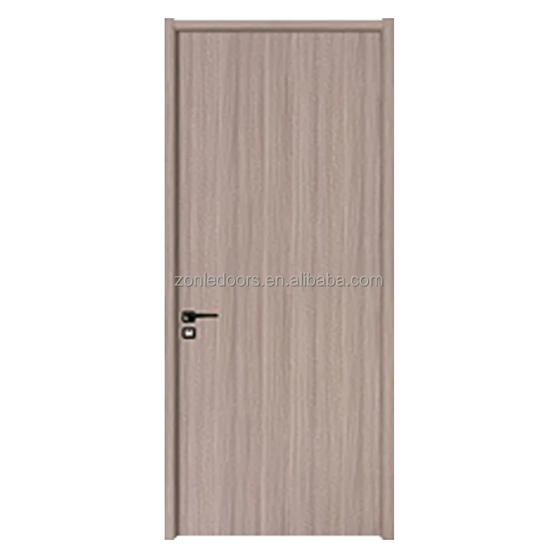 Prefinished Flush Hollow Core Veneer Design Prehung Left Hand Interior Slab Door For House Office With Smart Lock