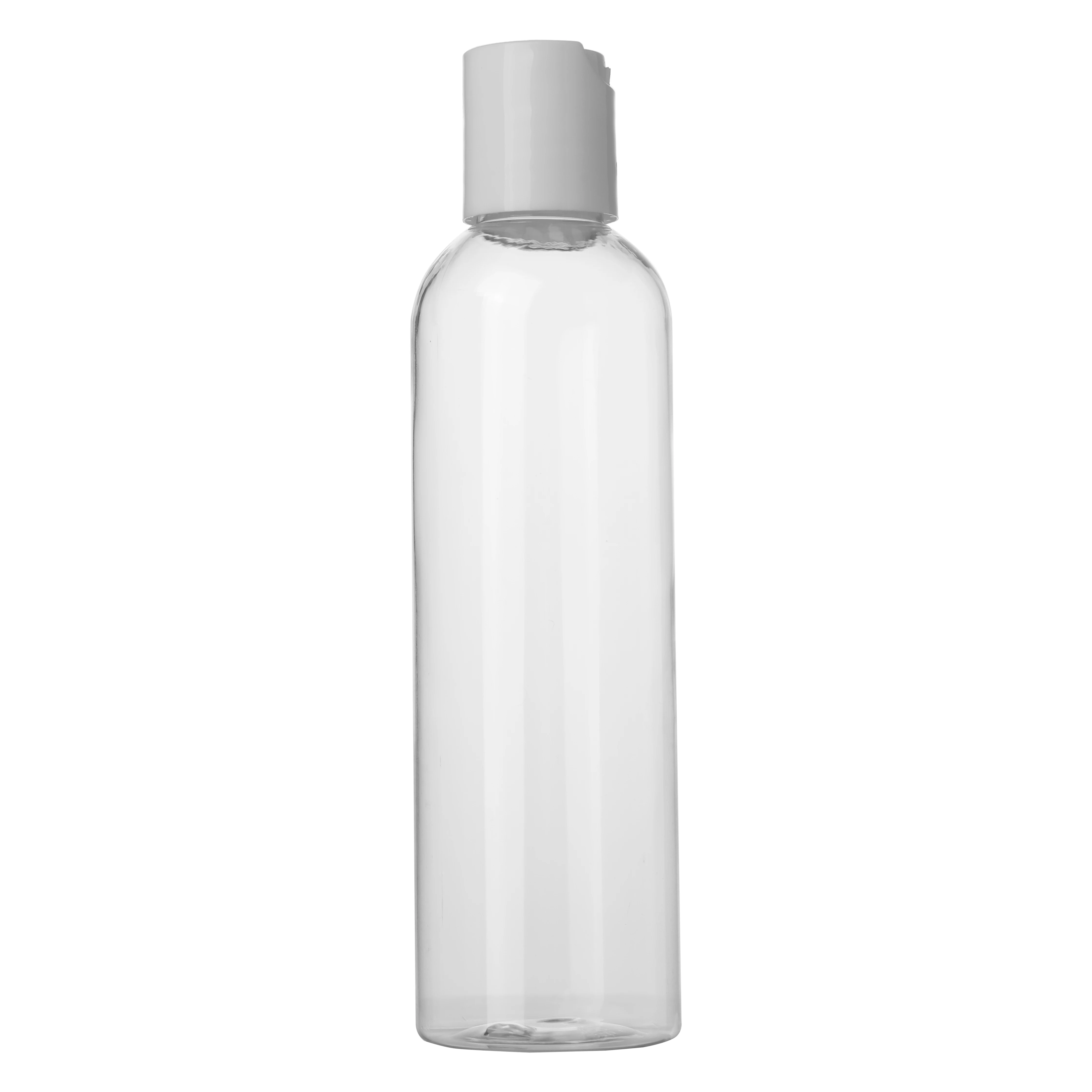 60ml 2oz 120ml 4 ounce Refillable with Black Press Down Disc Cap PET RPET Round Cosmo Plastic Bottle with Twist Tops