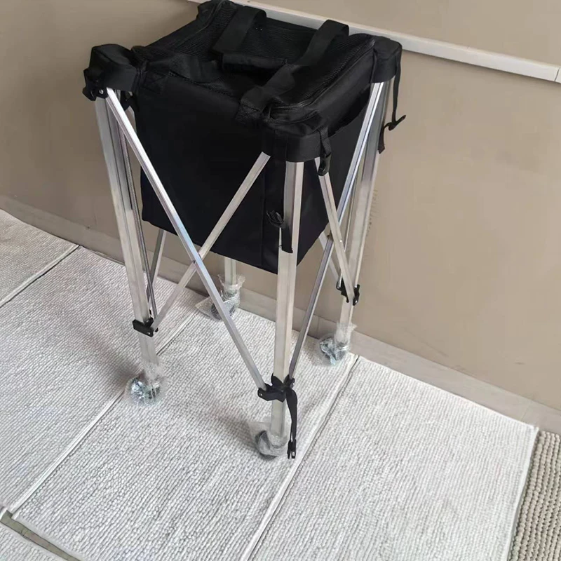 Lower Price High Quality Tennis Ball Cart Tennis Ball Hopper Basket Trolley Wheeled Baseball Tennis Ball Caddy